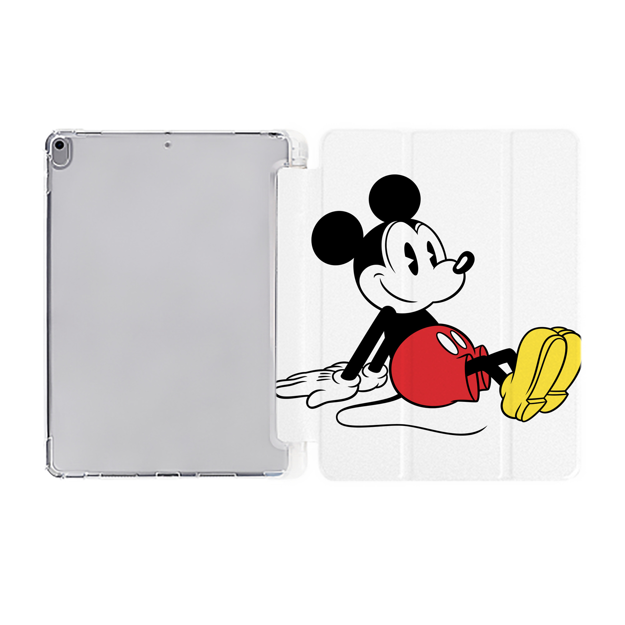 （画像用） ミッキーマウス Mickey Mouse IPad ケース ペン収納付き 三つ折りスタンド PUレザー×シリコン 対応機種9.5/10.5/10.9インチ